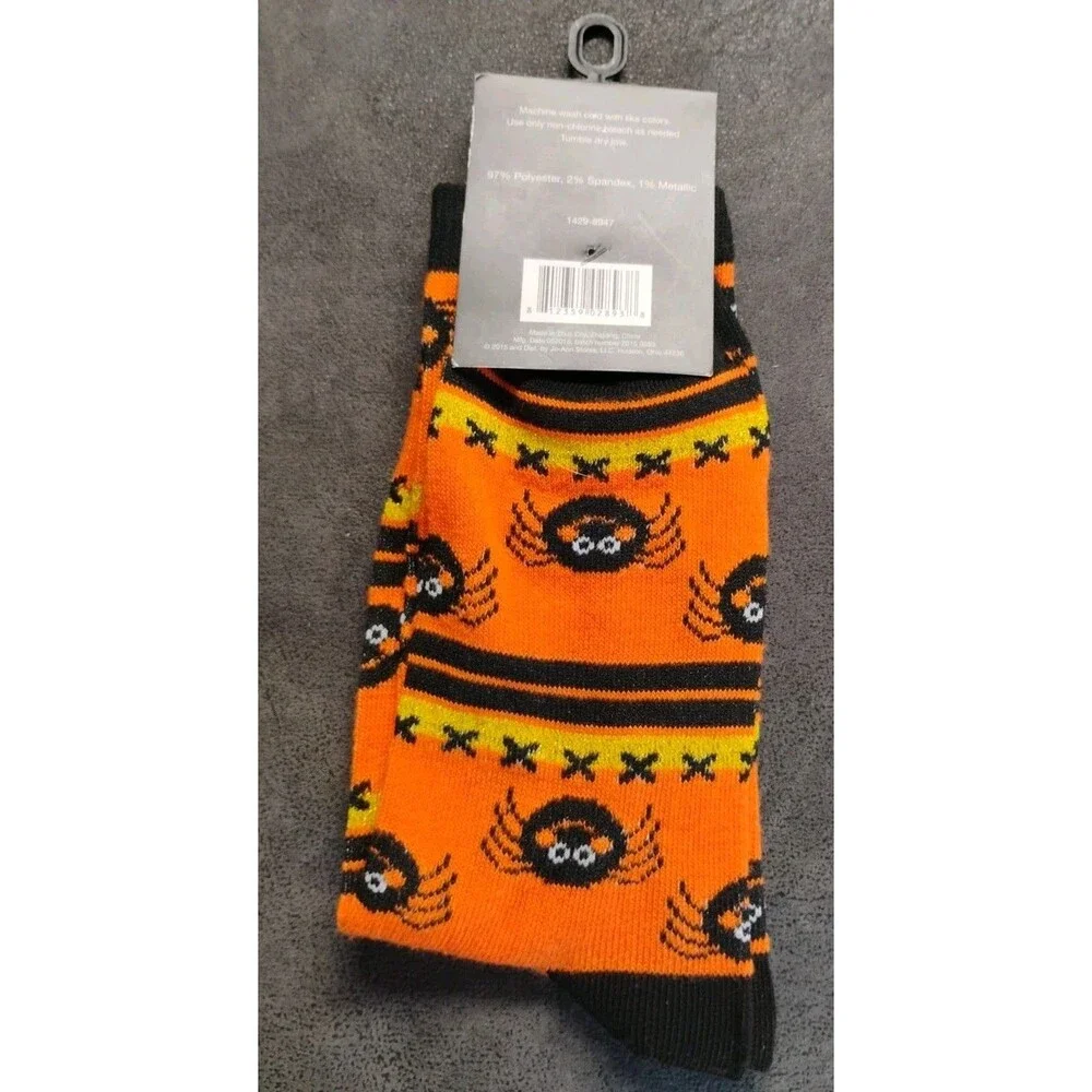 Maker’s Halloween Spider Crew Sock Shoe Size 4-10 Spooky